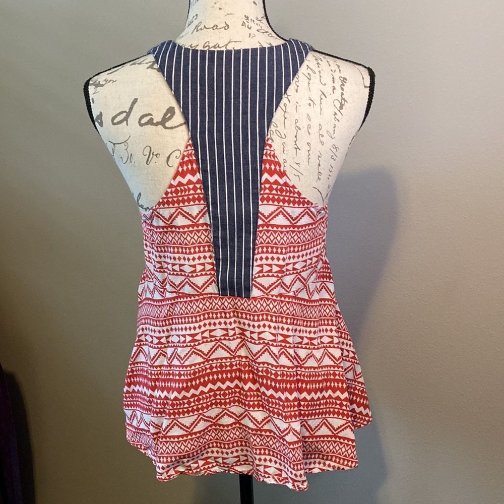 THML Red & Navy Patterned Tank Top - Picture 5 of 8